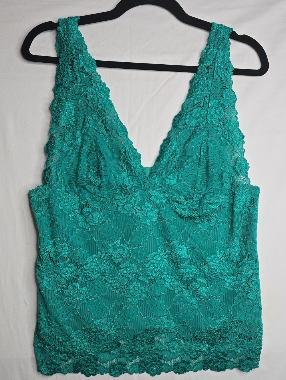 bebe Teal Lace V-Neck Camisole
